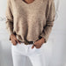 Color-Ivory-Minimalist Candy Color V-neck Pullover Sweater-Fancey Boutique