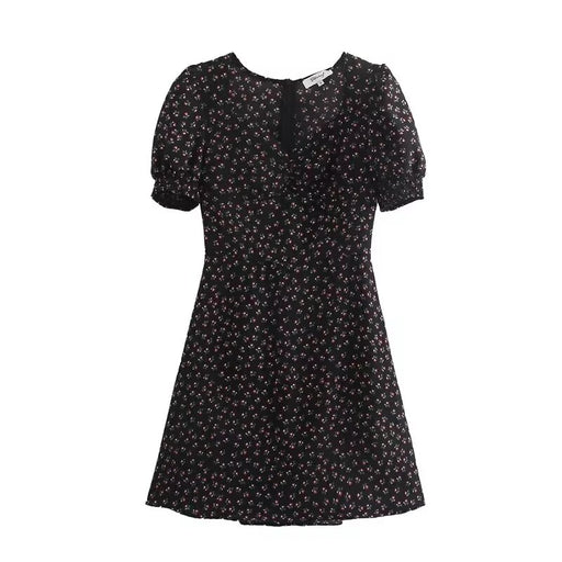 Color-Black-Women Square Collar Placket T shirt Shory Dress-Fancey Boutique