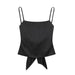 Color-Black-Spring Women Sexy Lacing Satin Strap Top-Fancey Boutique