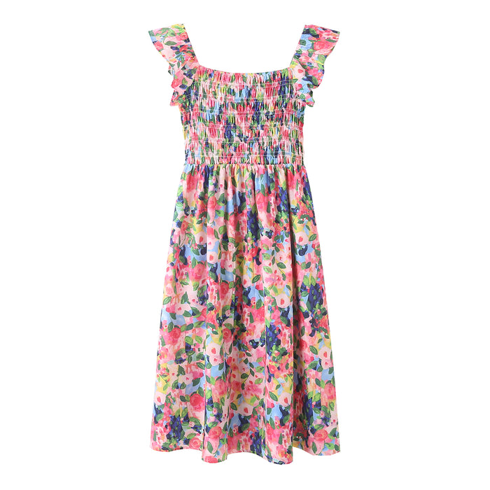 Color-Spring Women Floral Ruffled Dress-Fancey Boutique