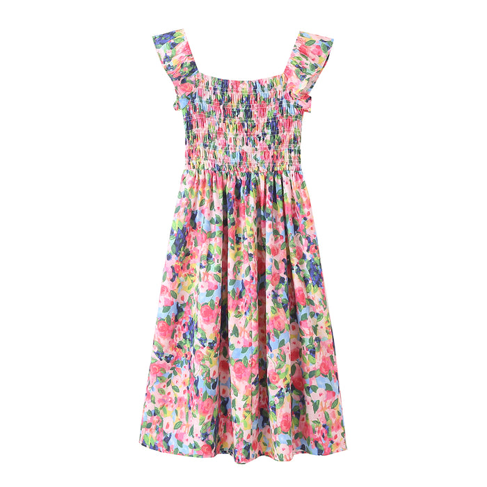 Color-Spring Women Floral Ruffled Dress-Fancey Boutique