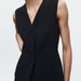 Pure Black Vest Autumn Vest Two Button V Neck Sleeveless Top-Fancey Boutique