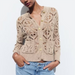 Spring Women Street round Neck Jacquard Mesh Knitted Coat-Fancey Boutique