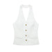 Women Clothing French Pure Sexy Backless Halter Camisole-White-Fancey Boutique