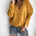 Color-Yellow-Minimalist Candy Color V-neck Pullover Sweater-Fancey Boutique