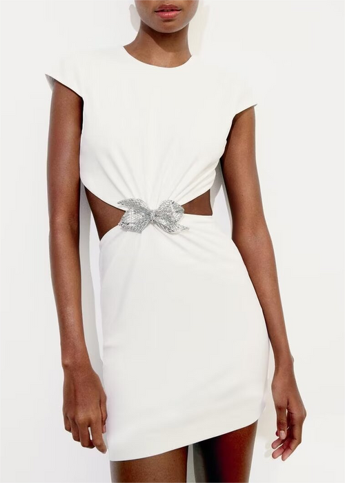 Women Bow Decoration Backless Dress-Fancey Boutique