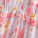 Fairy Dress Vacation V neck Lantern Sleeve Color Printing Stitching Dress Maxi Dres-Fancey Boutique