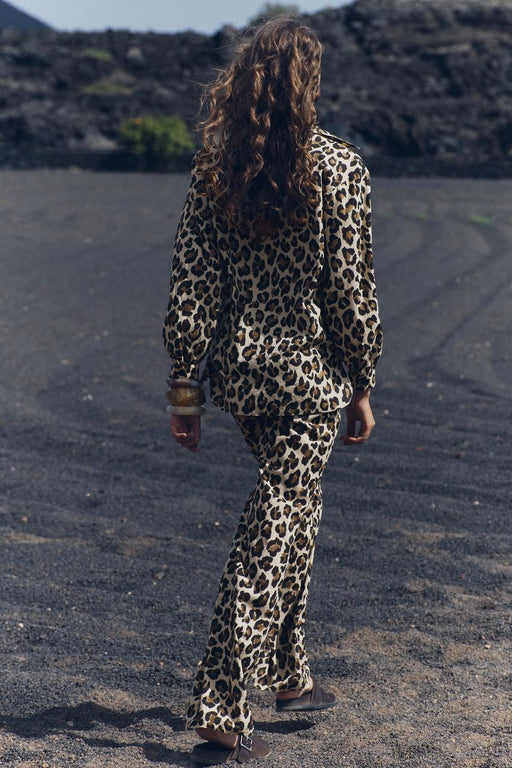 Color-Women Spring Festival Leopard Shirt Leopard Pants Suit-Fancey Boutique