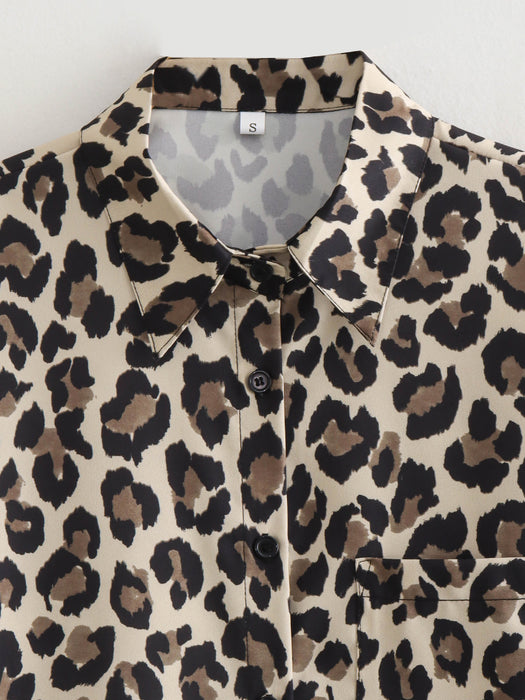 Color-Women Spring Festival Leopard Shirt Leopard Pants Suit-Fancey Boutique