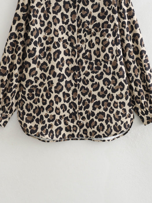 Color-Women Spring Festival Leopard Shirt Leopard Pants Suit-Fancey Boutique