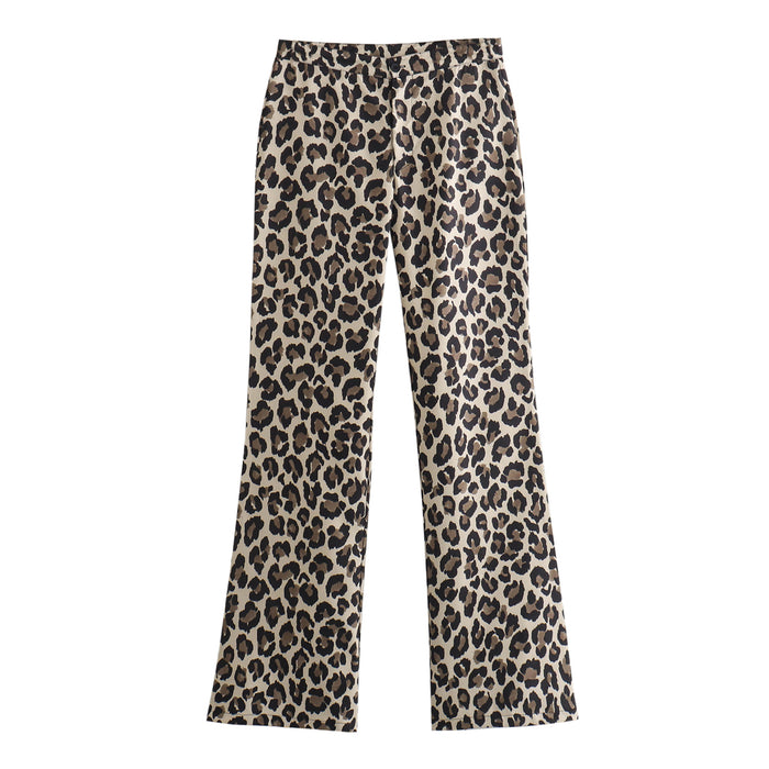 Color-Pants-Women Spring Festival Leopard Shirt Leopard Pants Suit-Fancey Boutique