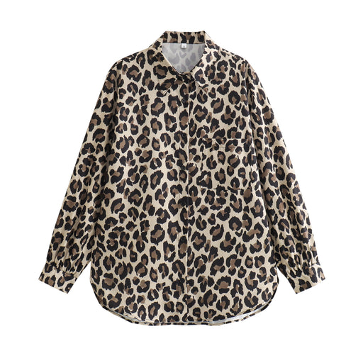Color-Shirt-Women Spring Festival Leopard Shirt Leopard Pants Suit-Fancey Boutique
