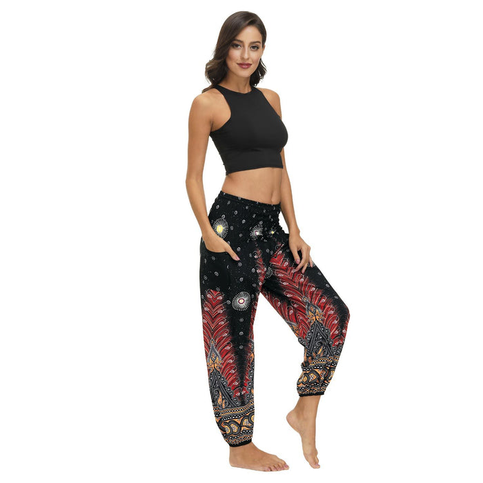 Color-Multi-8-Digital Printing Seaside Loose Belly Dance Ethnic Casual Pants Women Sports Yoga Bloomers-Fancey Boutique