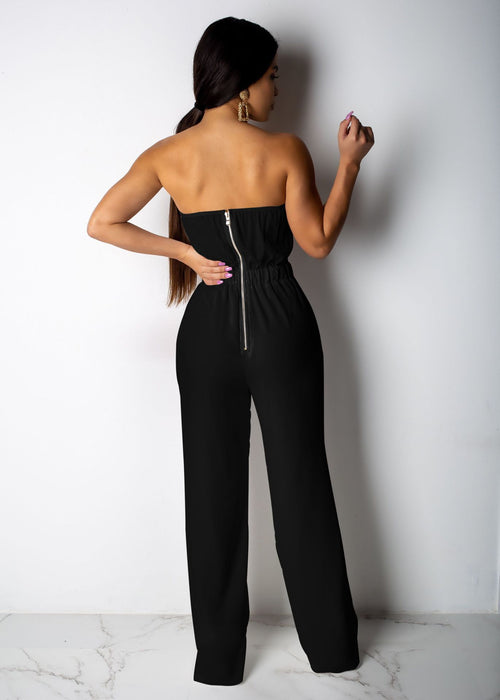 Color-Boutique Sexy Solid Color Lace Jumpsuit-Fancey Boutique