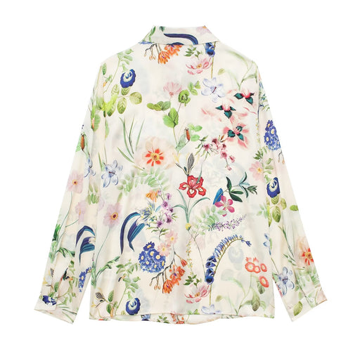Spring Women Clothing French Floral Printed Shirt Women-Fancey Boutique