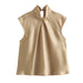 Color-Khaki-Spring Women Clothing Silk Satin Texture Top Vest Sling-Fancey Boutique