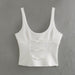 Color-White-Spring Summer French White Bow Decoration Slim Short Camisole Top-Fancey Boutique