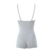 Lace Stitching Bow Base Slim Backless High Elastic Sports Tight Strap Jumpsuit Shorts-Fancey Boutique