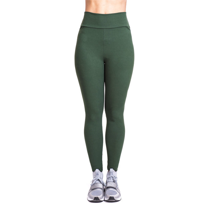 New Solid Color Tight Cycling Pants Women High Waist Stretch Leggings-Olive Green-Fancey Boutique