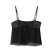 Spring Women Clothing Fashionable All Match Stitching Translucent Vest Top Organza-Fancey Boutique