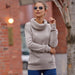 Color-Gray-Autumn Winter Sweaters Women Mohair Solid Color Long Sleeve Turtleneck Pullover Knitwear-Fancey Boutique