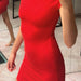 Color-Spring Women Clothing Slim Stretch Knitted Short Sleeveless Dress-Fancey Boutique