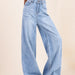 Draping Effect Pants Retro High Waist Loose Casual Wide Leg Pants Straight Pants Jeans Women Jeans-Fancey Boutique