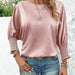 Solid Color round Neck Draught Batwing Sleeve Casual Loose Women Shirt-Fancey Boutique