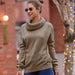 Color-Khaki-Autumn Winter Sweaters Women Mohair Solid Color Long Sleeve Turtleneck Pullover Knitwear-Fancey Boutique