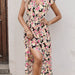 Women Summer Vacation Print Short Sleeved V Neck Dress-Fancey Boutique