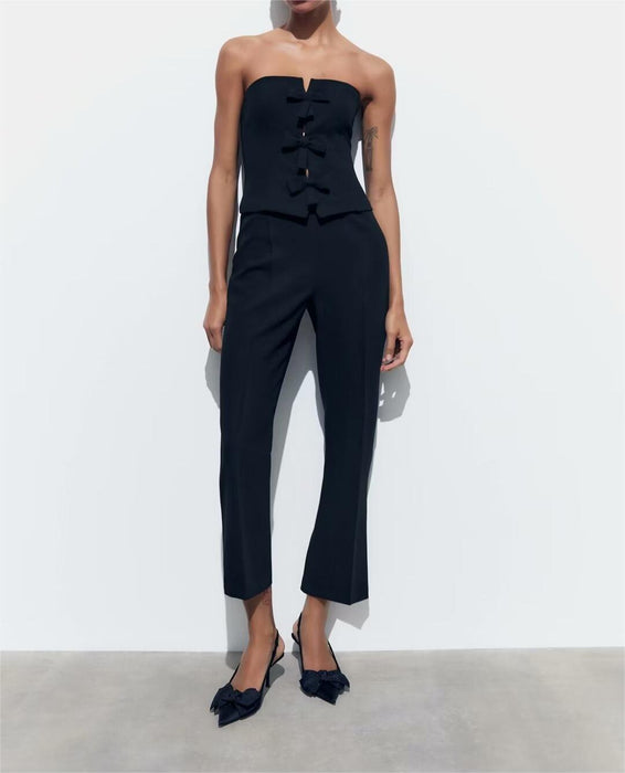 Spring Women Bow Strapless Jumpsuit-Fancey Boutique