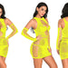 Color-Fluorescein-Sexy Temptation Butterfly Sheath Dress Half Sleeve Suit Short Skirt-Fancey Boutique