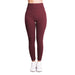 New Solid Color Tight Cycling Pants Women High Waist Stretch Leggings-Burgundy-Fancey Boutique