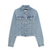 Women Spring Solid Denim Jacket Coat-Coat-Fancey Boutique