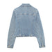 Women Spring Solid Denim Jacket Coat-Fancey Boutique