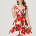 Women Summer Sleeveless Floral A Line Elegant Dress-Red-Fancey Boutique