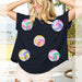 Summer Popular T Shirt Colorful Ball Sequined Embroidered Pullover Round Neck Short Sleeve Top Women Clothing-Fancey Boutique