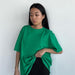 Spring Summer Solid Color T Shirt Women Cotton Short Sleeved Shirt Loose All Match-blackish green-Fancey Boutique