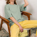 Spring Summer Solid Color T Shirt Women Cotton Short Sleeved Shirt Loose All Match-Avocado Green-Fancey Boutique