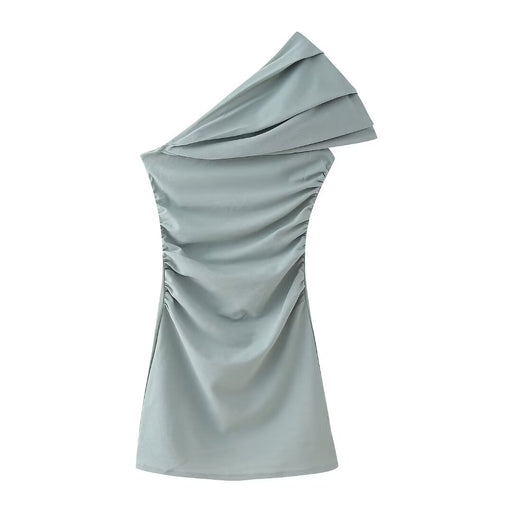 Asymmetric Dress Stretch Hanging Collar Top Stretch Midi Skirt Skirt Set-Dress-Fancey Boutique