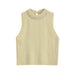 Spring Women Artificial Pearl Jewelry Inlaid Knitted Top-Yellow-Fancey Boutique