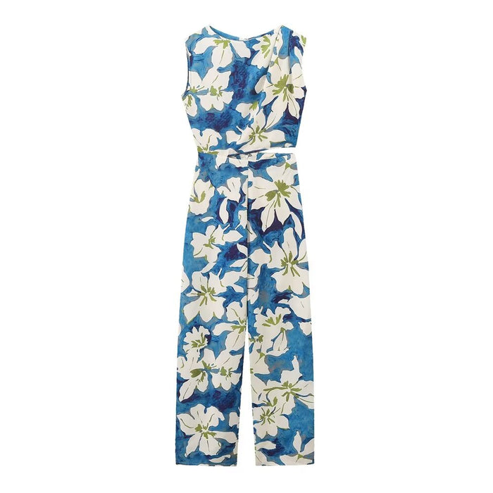Spring Floral Print Sleeveless Elegant Jumpsuit-Multi-Fancey Boutique