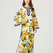 Women Spring Fall Button Floral Elegant A Line Maxi Dress-Fancey Boutique