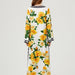 Women Spring Fall Button Floral Elegant A Line Maxi Dress-Fancey Boutique