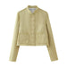 Spring Women Texture Frayed Jacket Coat for Women-Yellow-Fancey Boutique