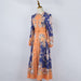 Women Spring And Autumn Flowers Daily Long Sleeve Maxi Dress-Fancey Boutique