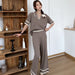 Short Sleeved Fashion Casual Loose All Match Slimming High Waist Knitted Suit-Fancey Boutique