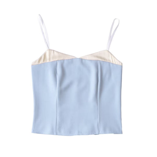 Summer French Sexy Sexy Slimming Tube Top Faux Two Piece Suspender Vest Short Top-Fancey Boutique