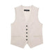Spring Women Clothing Linen Blended Vest Casual Shorts Sets-Oatmeal Color Top-Fancey Boutique