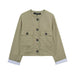 Women round Neck Single Breasted Blazer High Waist Casual Pants Sets-Khaki Green Coat-Fancey Boutique